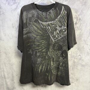 Tapout T Shirt Men’s XXL 25x28.5 AOP All Over Print Grunge Emo Fighting